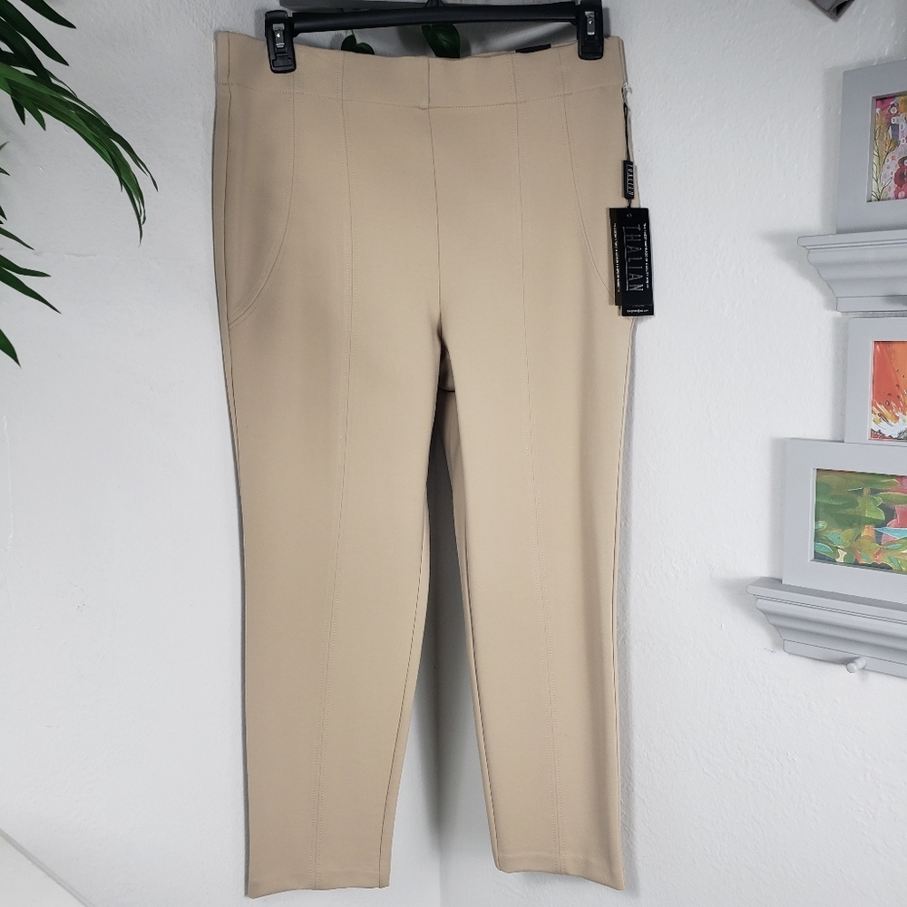 Thalian Tan Spandex Pull-on Leggings Short Ankle Coastal Neutral Preppy 14